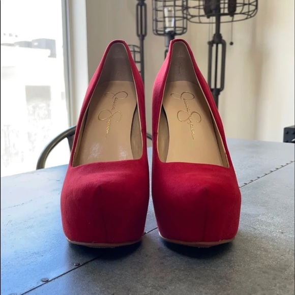 OBO - Red Jessica Simpson platform heels - Picture 4 of 8